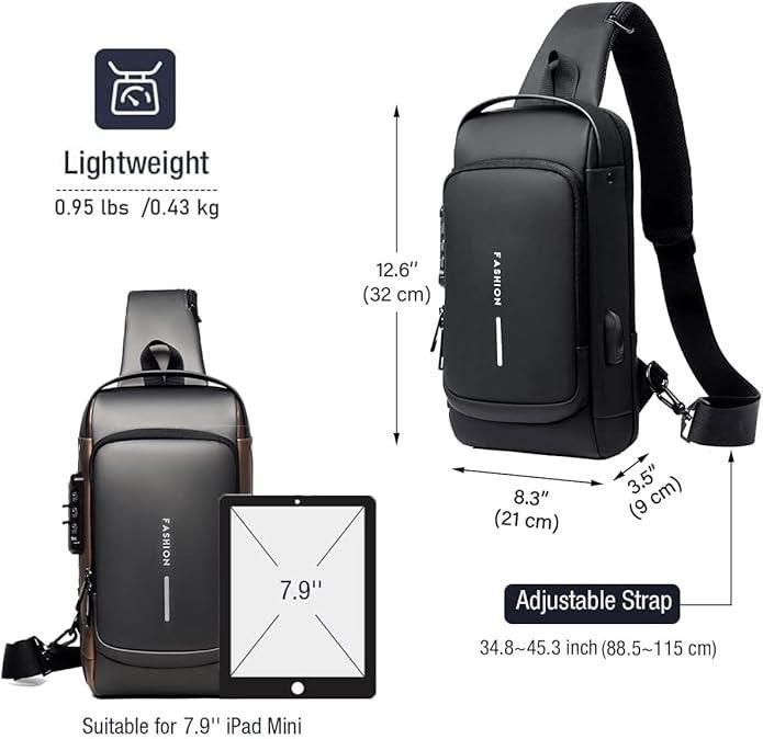 Anti-Theft Cross Body Bag With USB Charging