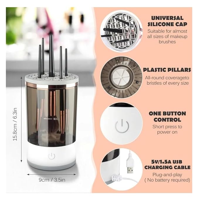 Automatic Makeup Brush Cleaner & Dryer Machine ✨