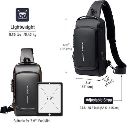 Anti-Theft Cross Body Bag With USB Charging