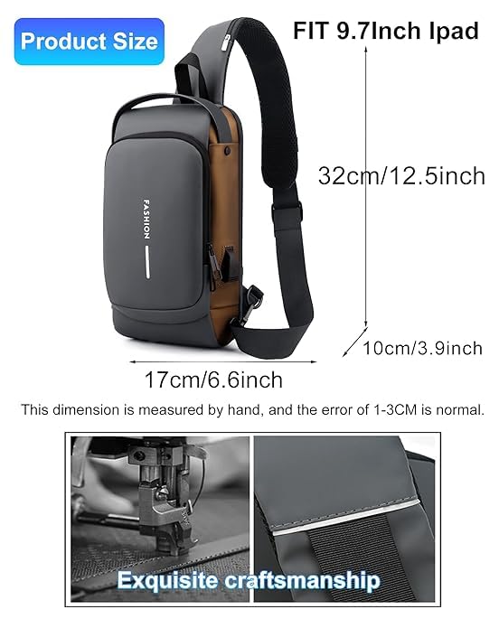 Anti-Theft Cross Body Bag With USB Charging