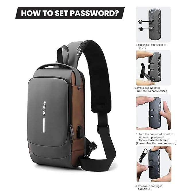 Anti-Theft Cross Body Bag With USB Charging