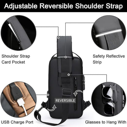 Anti-Theft Cross Body Bag With USB Charging