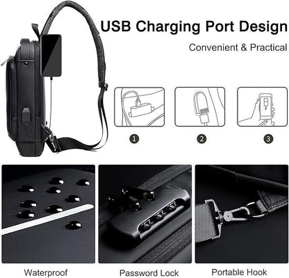 Anti-Theft Cross Body Bag With USB Charging