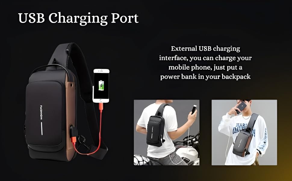 Anti-Theft Cross Body Bag With USB Charging