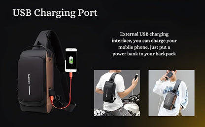 Anti-Theft Cross Body Bag With USB Charging
